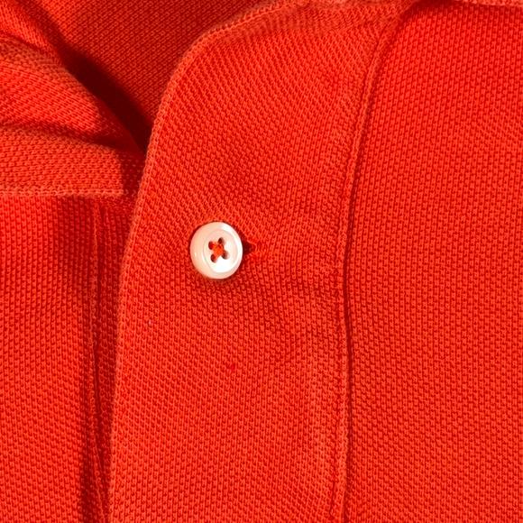 Vintage Ralph Lauren Polo Shirt Adult LARGE Orange Long Sleeve Small Pony 90s - Picture 5 of 9